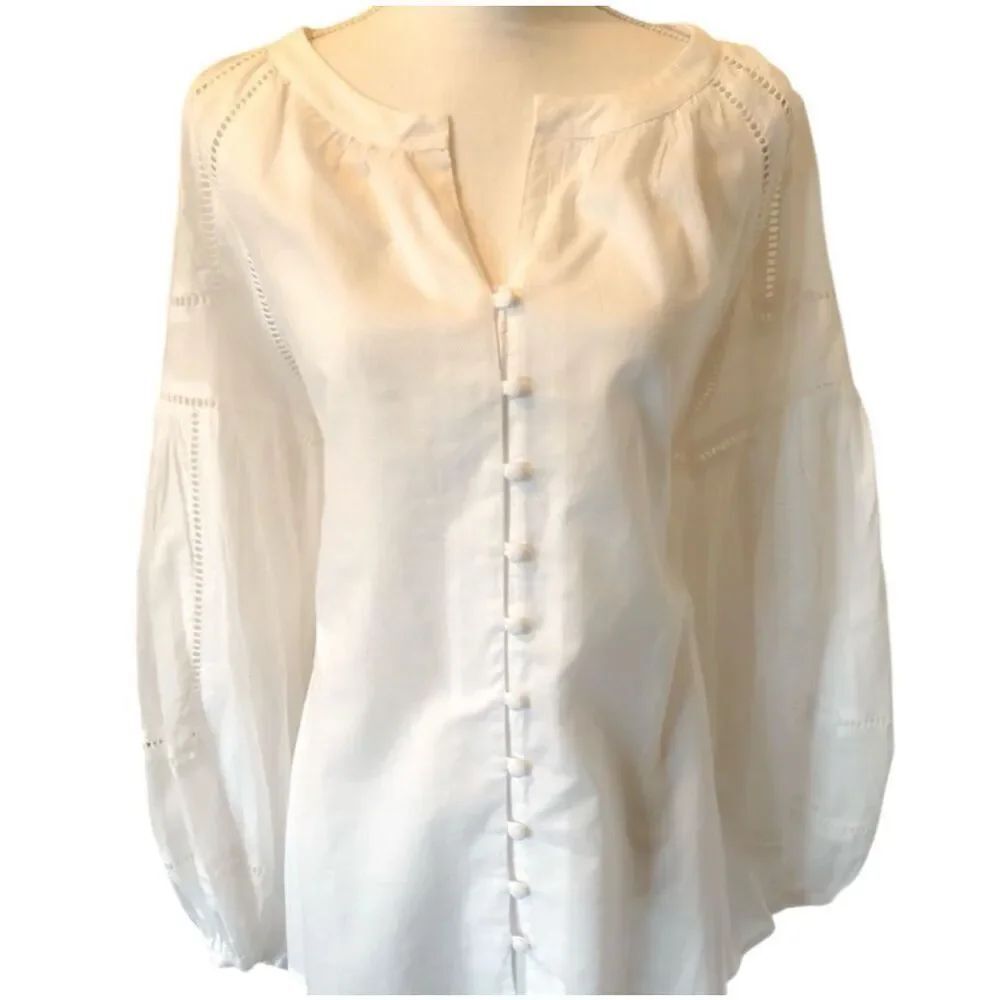 ✨Caslon Open Eyelet Button Up White Sz 3X Blouse✨